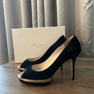 Jimmy Choo Meringue Peep Toe Heels, size 8.5